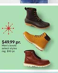JC Penney Men's boots offer