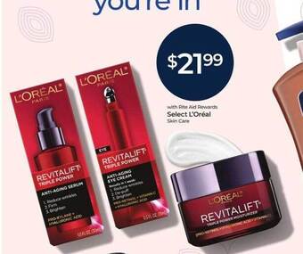 Rite Aid Select l'oréal skin care offer