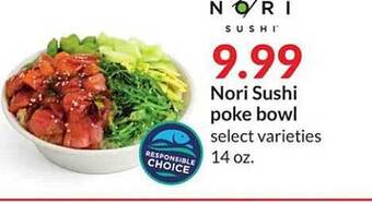Hy-Vee Nori sushi poke bowl offer