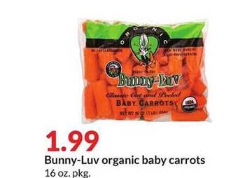 Hy-Vee Bunny-luv organic baby carrots offer