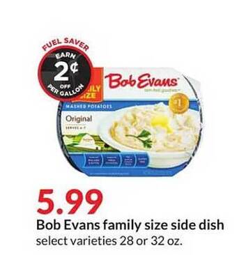 Hy-Vee Bob evans family size side dish offer
