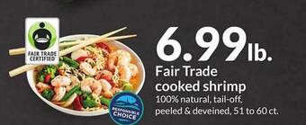 Hy-Vee Fair trade cooked shrimp offer