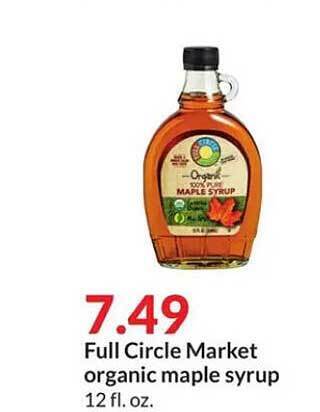 Hy-Vee Full circle market organic maple syrup offer