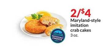 Hy-Vee Maryland-style imitation crab cakes offer
