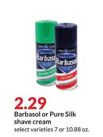 Hy-Vee Barbasol or pure silk shave cream offer