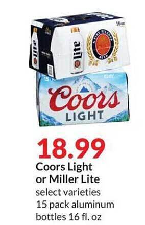 Hy-Vee Coors light or miller lite offer