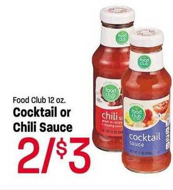 Maceys Food club cocktail or chili sauce offer