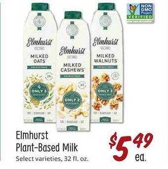 Sprouts Farmers Market Elmhurst plant-based milk offer