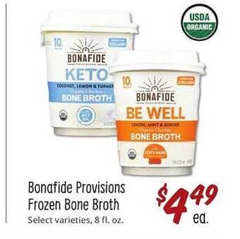 Sprouts Farmers Market Bonafide provisions frozen bone broth offer
