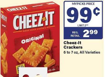 Big Y Cheez-it crackers offer
