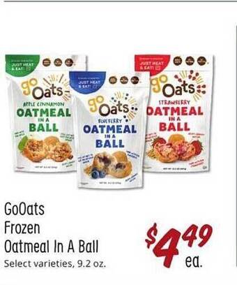 Sprouts Farmers Market Gooats frozen oatmeal in a ball offer
