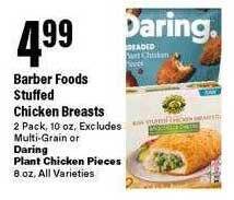 Big Y Barber foods stuffed chicken breasts offer