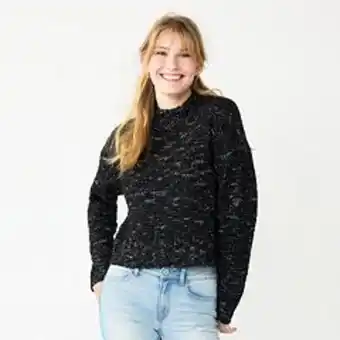 Kohl's Juniors' so® cropped mockneck spacedye sweater offer