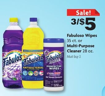 Family Dollar Fabuloso wipes 35 ct. or multi-purpose cleaner 28 oz. offer