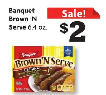Family Dollar Banquet brown'n serve offer