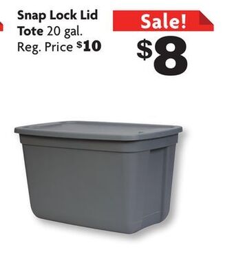 Family Dollar Snap lock lid tote offer