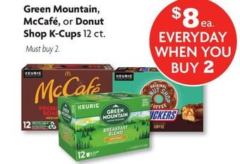 Family Dollar Green mountain, mccafé, or donut shop k-cups offer