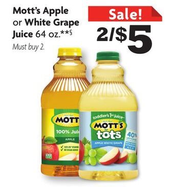 Family Dollar Mott's apple or white grape juice offer