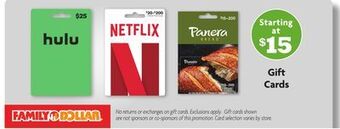Family Dollar Gift cards offer