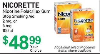Health Mart Nicorette nicotine polacrilex gum stop smoking aid offer