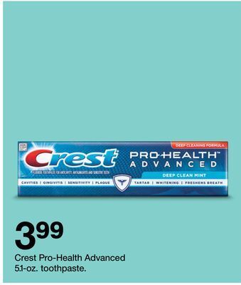 Target Crest pro-health advanced toothpaste offer