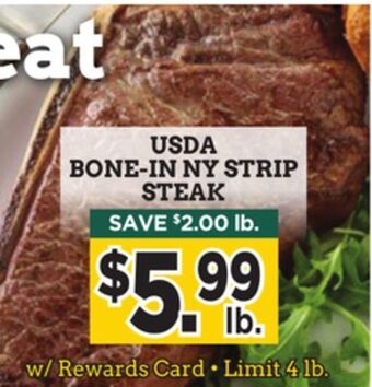 Dearborn Market Usda bone-in ny strip steak offer