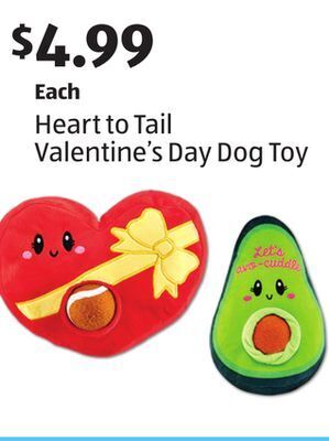 Aldi Heart to tail valentine's day dog toy offer