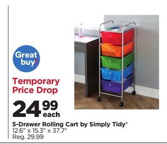 Michaels 5-drawer rolling cart by simply tidy® offer