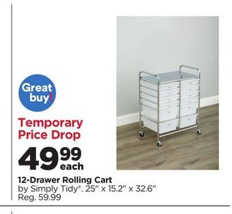 Michaels 12-drawer rolling cart simply tidy® offer