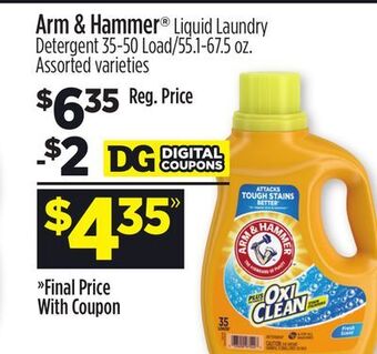 Dollar General Arm & hammer® liquid laundry detergent offer