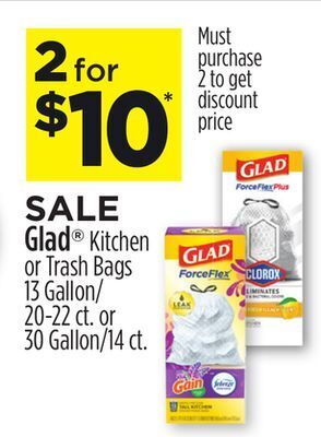 Dollar General Glad® kitchen or trash bags offer