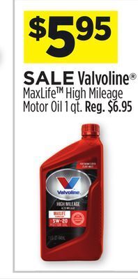 Dollar General Valvoline® maxlife high mileage motor oil offer