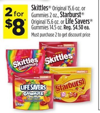 Dollar General Skittles® starburst® or life savers® offer