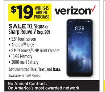 Dollar General Tcl signa or sharp rouvo v offer
