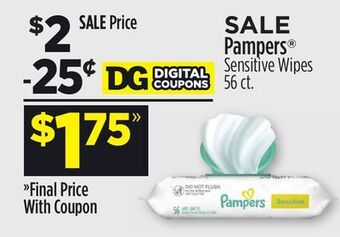 Dollar General Pampers® sensitive wipes offer