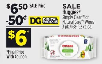 Dollar General Huggies® simply clean® or natural care® wipes offer