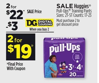 Dollar General Huggies® pull-ups® training pants offer