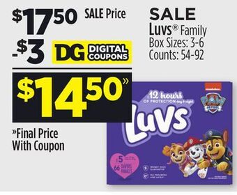 Dollar General Luvs® family box offer