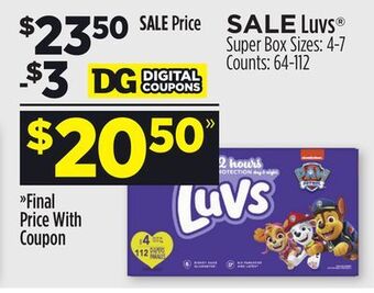 Dollar General Luvs® super box offer
