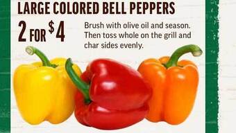 Central Market Large colored bell peppers offer