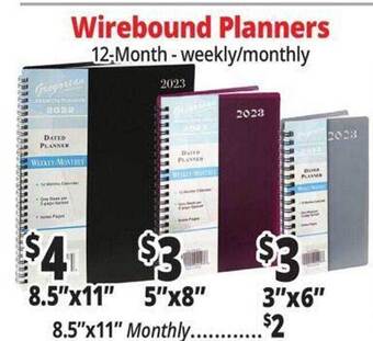 Ocean State Job Lot Wirebound planners offer