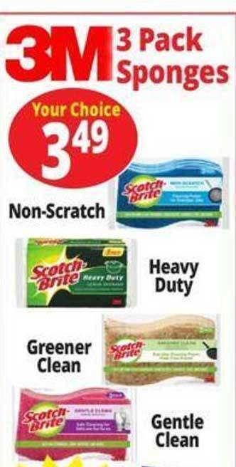 Ocean State Job Lot 3m 3 pack sponges offer