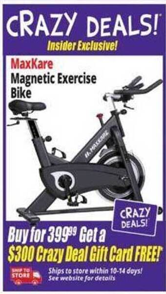 Ocean State Job Lot Maxkare magnetic exercise bike offer