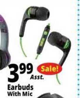 Ocean State Job Lot Earbuds with mic offer
