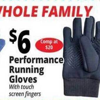 Ocean State Job Lot Performance running gloves offer