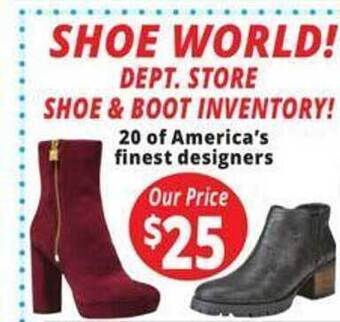 Ocean State Job Lot Shoe world! dept. store shoe & boot inventory! offer