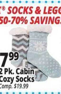 Ocean State Job Lot Cabin cozy socks offer