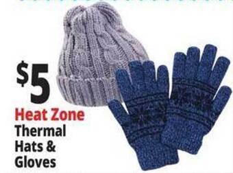 Ocean State Job Lot Heat zone thermal hats & gloves offer