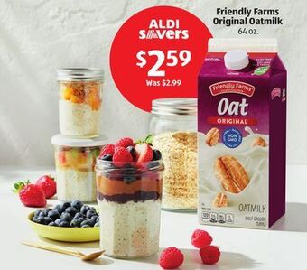 Aldi Friendly farms original oatmilk offer