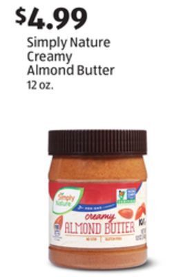 Aldi Simply nature creamy almond butter offer
